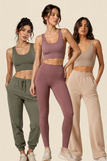 Kadın 3'lü Paket Kalın Askılı Toparlayıcı Pedli Fitilli Dalgıç Kaşkorse Spor Sütyeni Bralet Esnek Rahat Günlük Yoga Fitness Pilates Destekli Dikişsiz Görünüm Crop Top Askılı Spor Üst