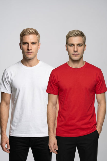 Avantajlı 2'li Paket Erkek Bisiklet Yaka Kısa Kollu Basic Tişört Günlük Spor T-Shirt Seti