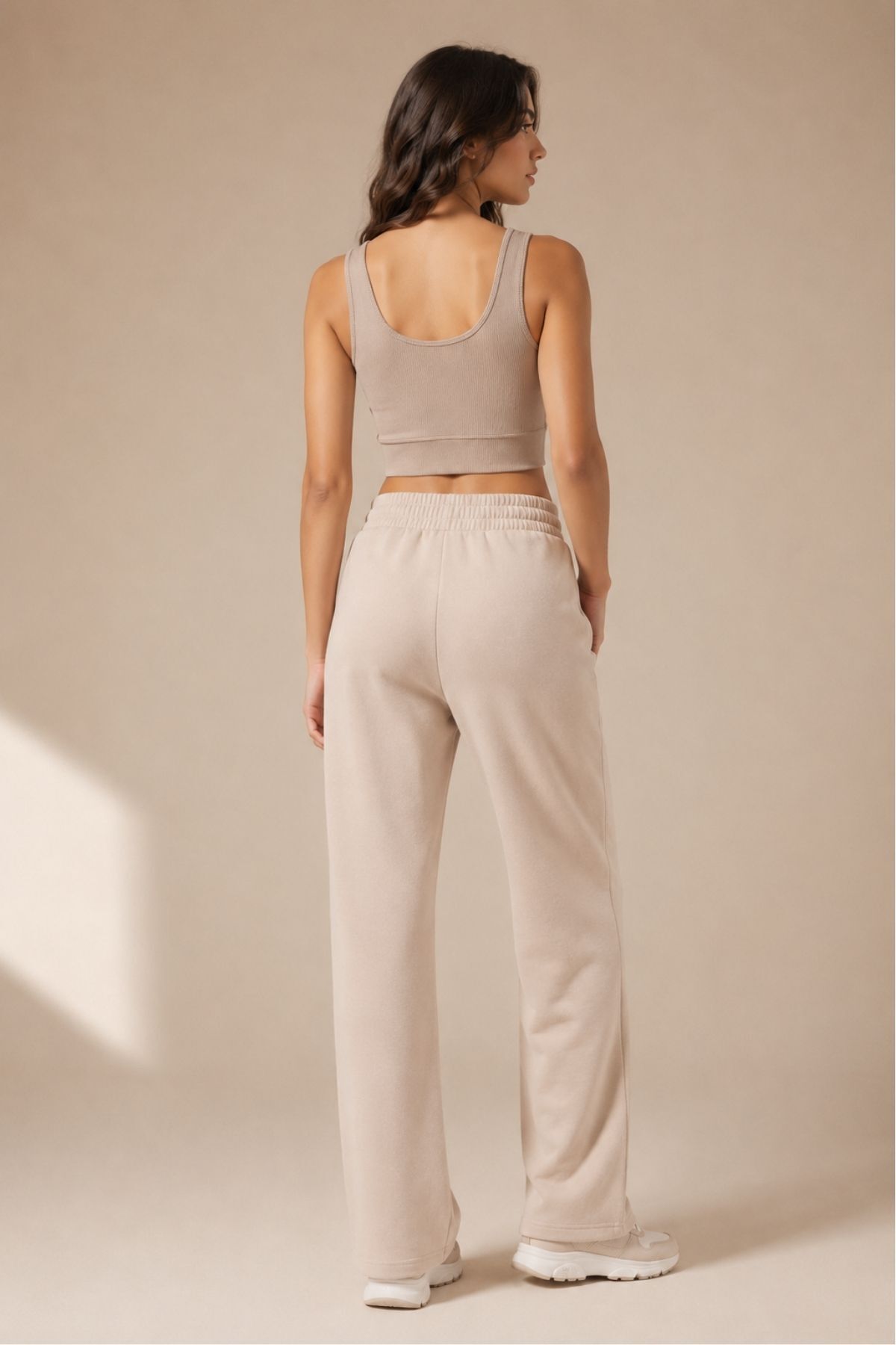 Kadın 2'li Paket Kalın Askılı Toparlayıcı Pedli Fitilli Dalgıç Kaşkorse Spor Sütyeni Bralet Esnek Rahat Günlük Yoga Fitness Pilates Destekli Dikişsiz Görünüm Crop Top Askılı Spor Üst