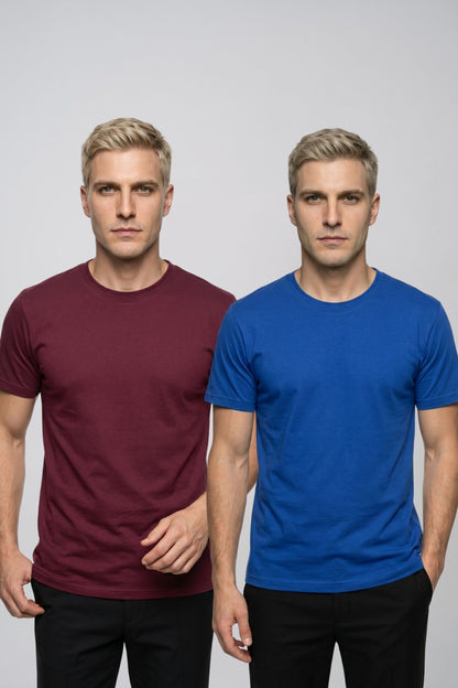 Avantajlı 2'li Paket Erkek Bisiklet Yaka Kısa Kollu Basic Tişört Günlük Spor T-Shirt Seti