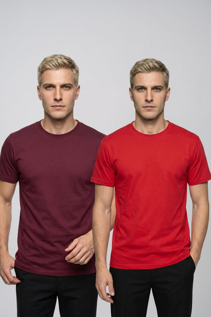 Avantajlı 2'li Paket Erkek Bisiklet Yaka Kısa Kollu Basic Tişört Günlük Spor T-Shirt Seti