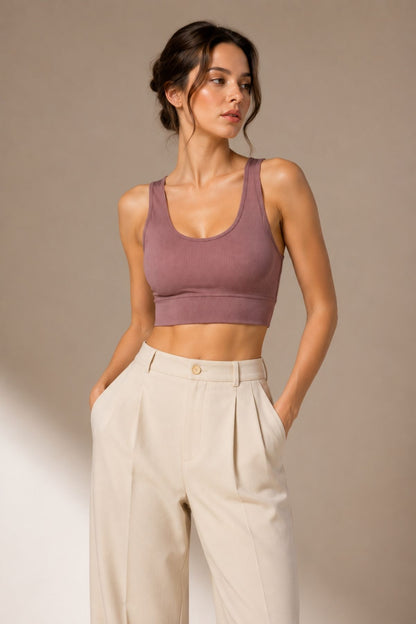 Kadın Kalın Askılı Toparlayıcı Pedli Fitilli Dalgıç Kaşkorse Spor Sütyeni Bralet Esnek Rahat Günlük Yoga Fitness Pilates Destekli Dikişsiz Görünüm Crop Top Örme Askılı Üst