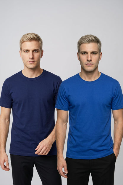 Avantajlı 2'li Paket Erkek Bisiklet Yaka Kısa Kollu Basic Tişört Günlük Spor T-Shirt Seti